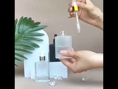 30 মিলি 50 মিলি ব্ল্যাক ফ্রস্টড স্কয়ার ইন্টিরিয়াল অয়েল ড্রপপার বোতল