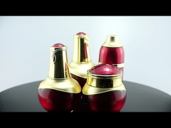 50g 50ml 120ml বিলাসবহুল কসমেটিক প্যাকেজিং রেড গ্লাস অ্যাক্রিলিক লশন এসেন্স ফেস ক্রীম জার